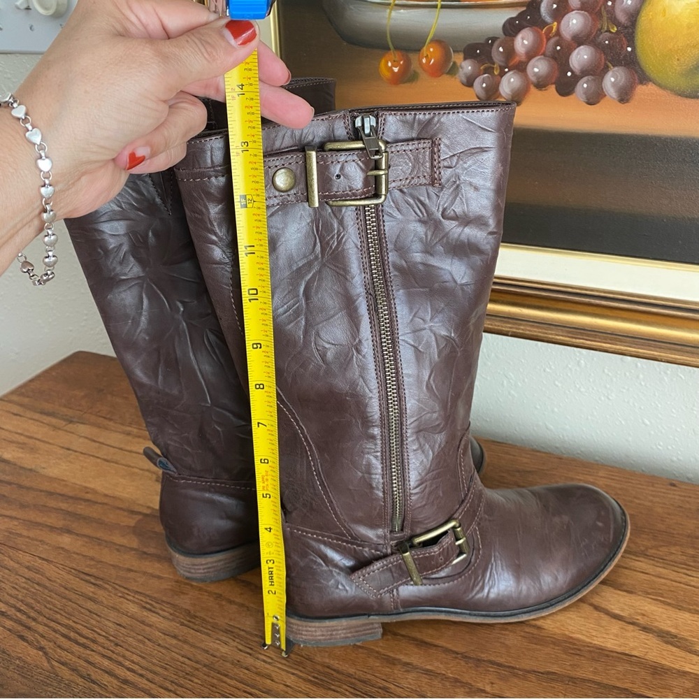 GB winter casual buckle boots ashy brown knee high autumn rounded toe women boot - Picture 3 of 10